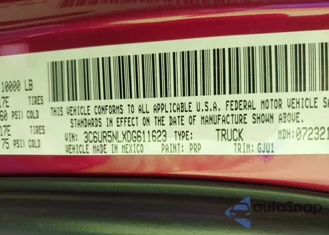 2013 Ram 2500 Laramie из США, поврежденный, VIN 3C6UR5NLXDG611623